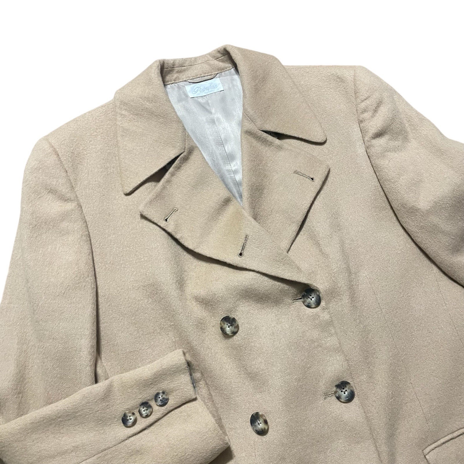 Loro Piana Pietrafesa Blazer Womens 10 Tan Worsted Camelhair Double Breasted Usa